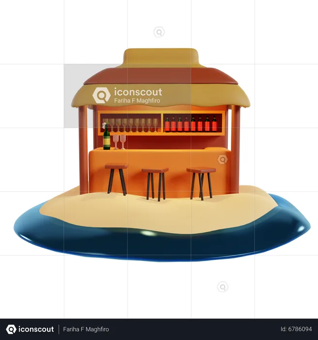 Beach Bar  3D Icon
