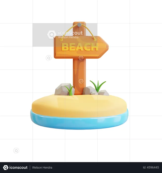 Beach Board  3D Illustration