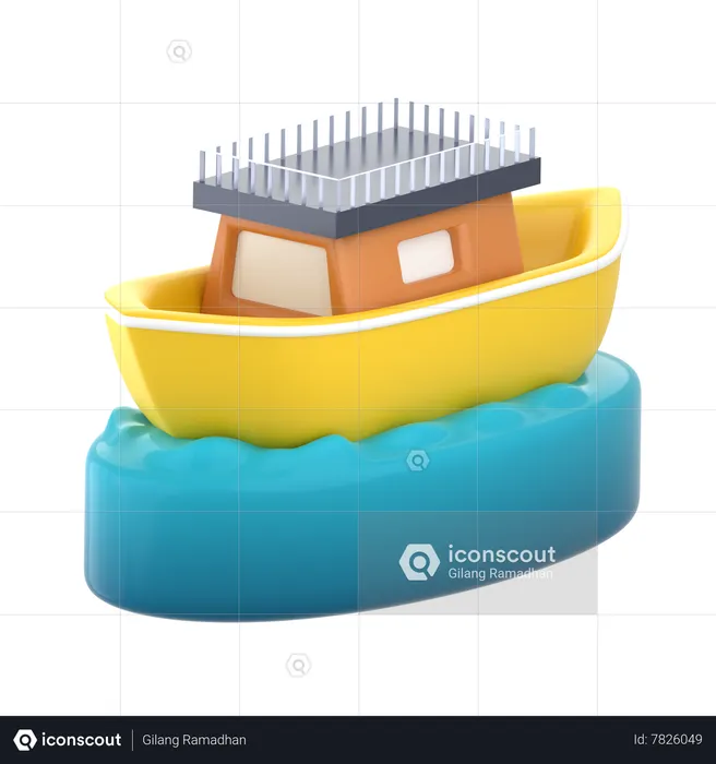 Beach Boat  3D Icon