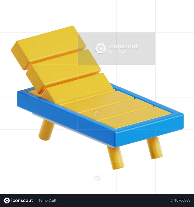 Beach chair  3D Icon