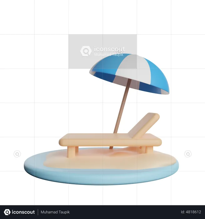 Beach Chair  3D Icon