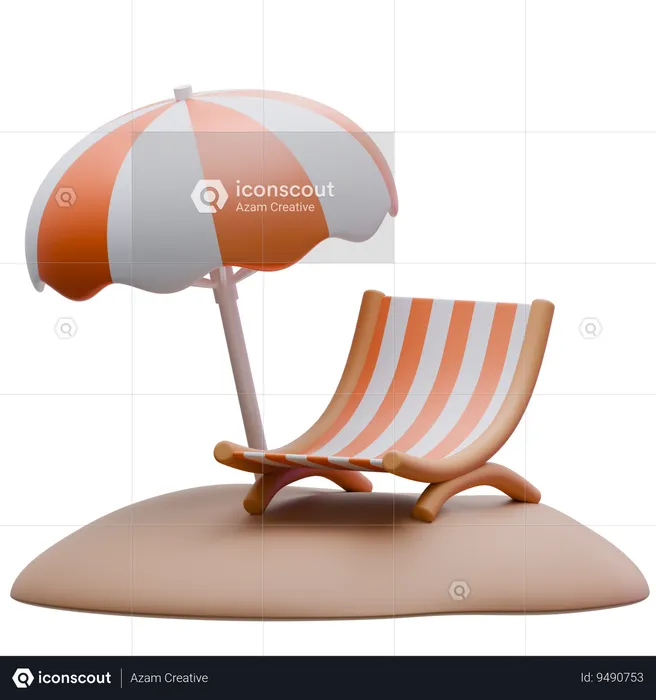 Beach Chair  3D Icon