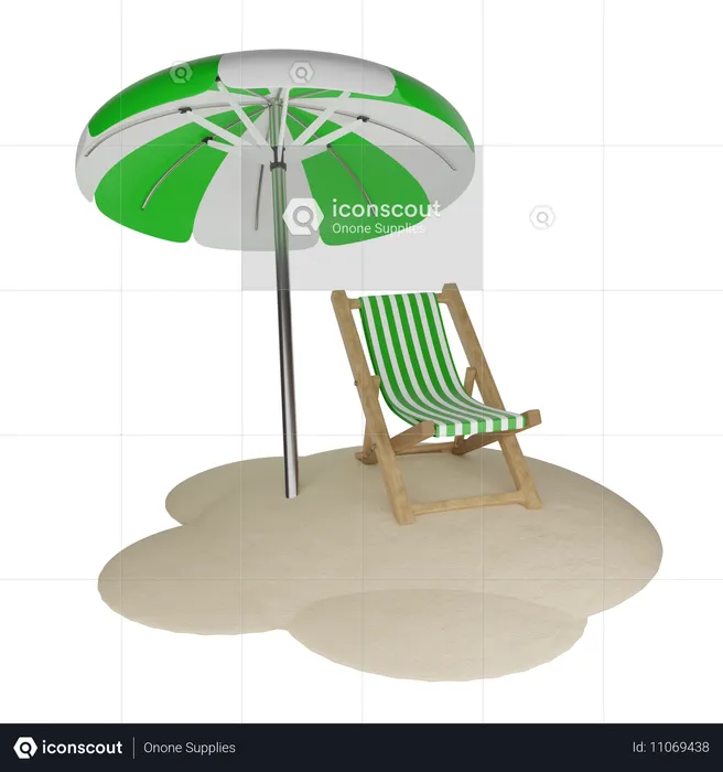 Beach Chair  3D Icon