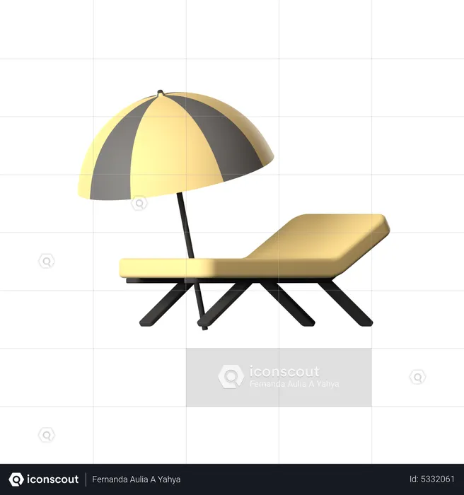 Beach Chair  3D Icon