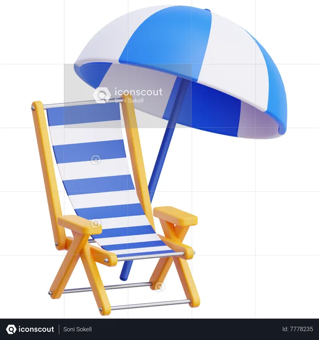 Beach Chair  3D Icon