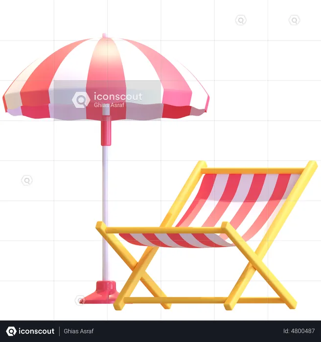 Beach Chair  3D Illustration