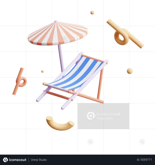 Beach Chair  3D Icon