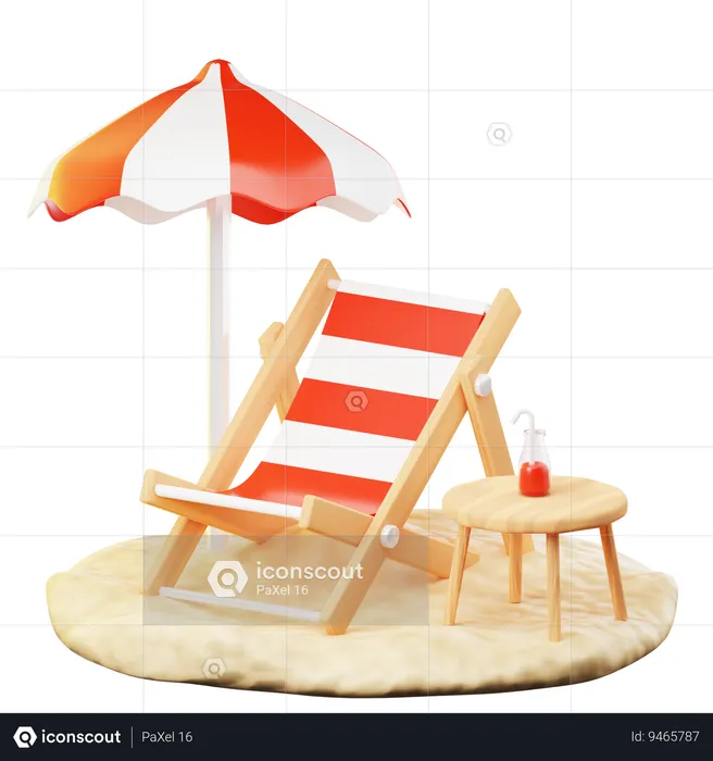 Beach Chairs  3D Icon