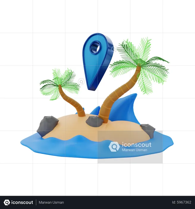 Beach Destination  3D Icon