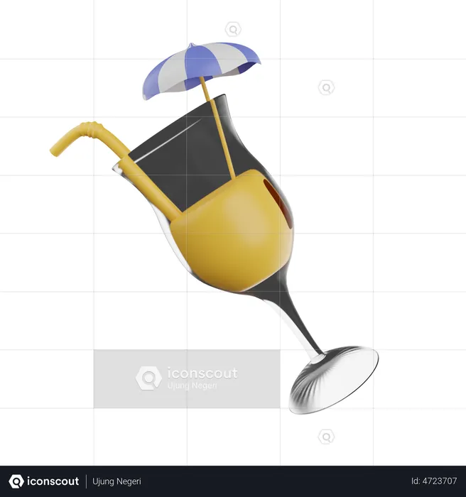 Beach Drink  3D Illustration