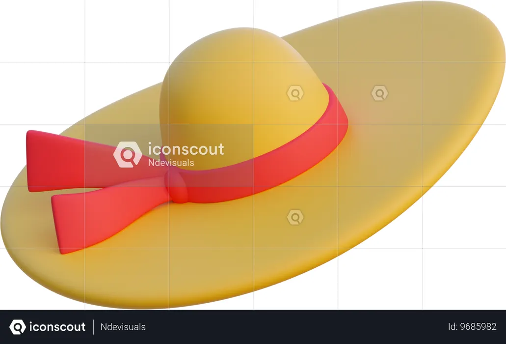 Beach Hat  3D Icon