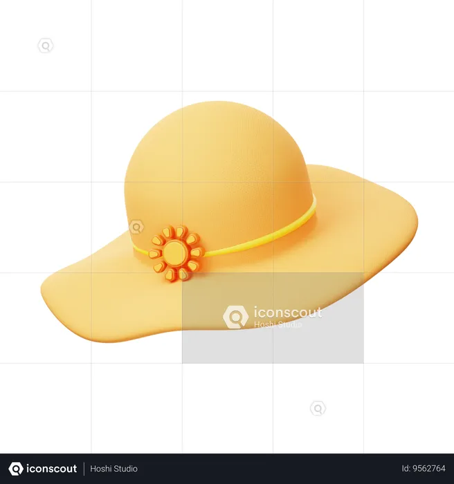 Beach hat  3D Icon