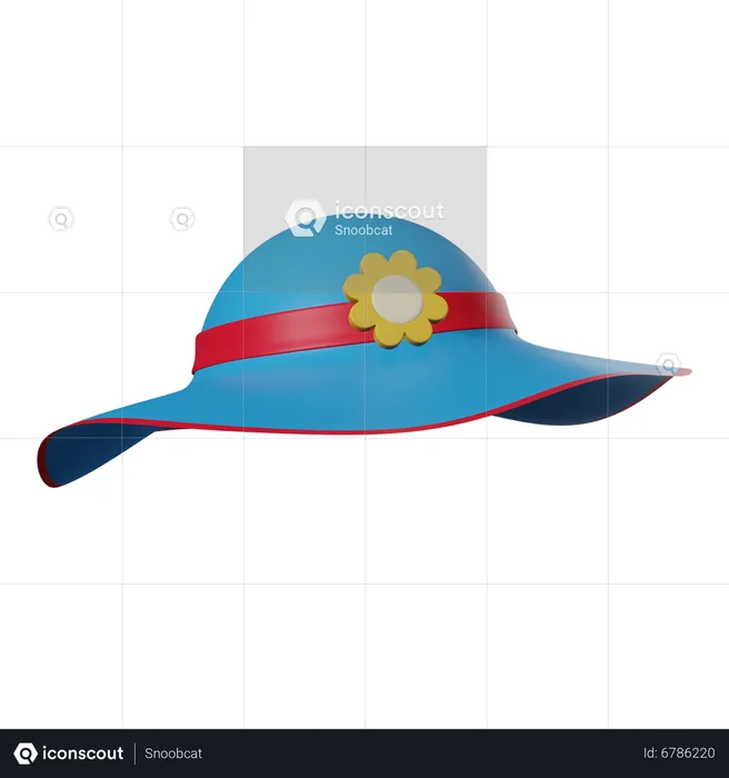 Beach Hat  3D Icon