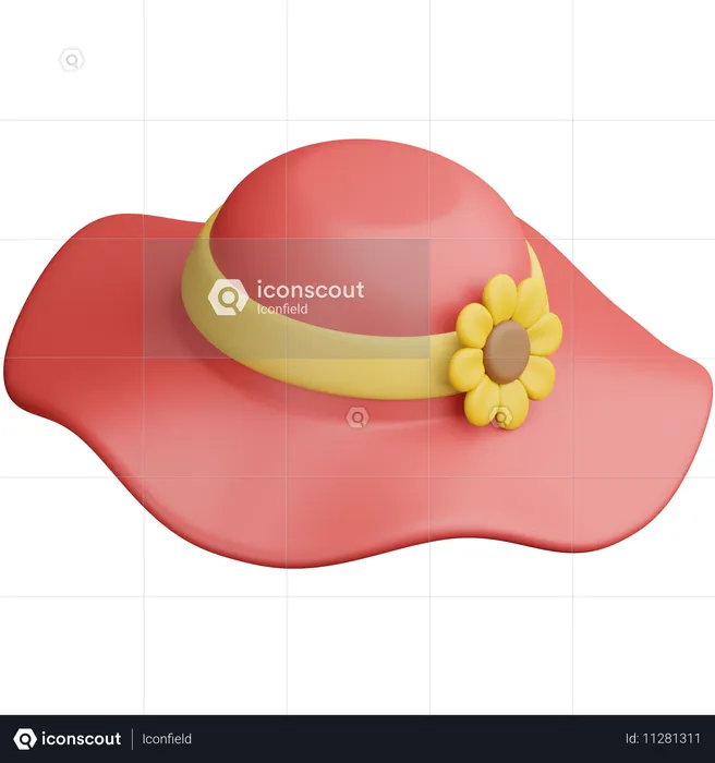 Beach Hat  3D Icon