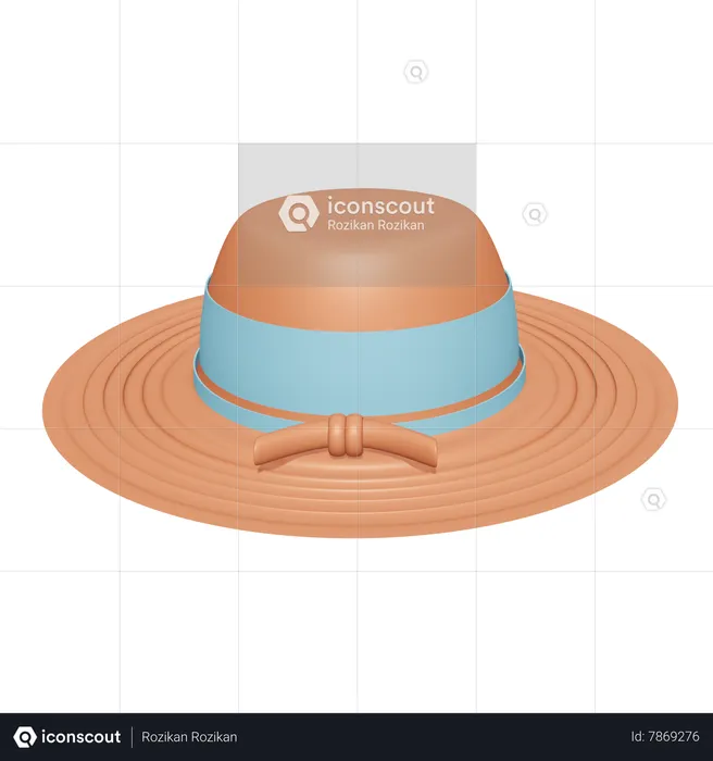 Beach Hat  3D Icon