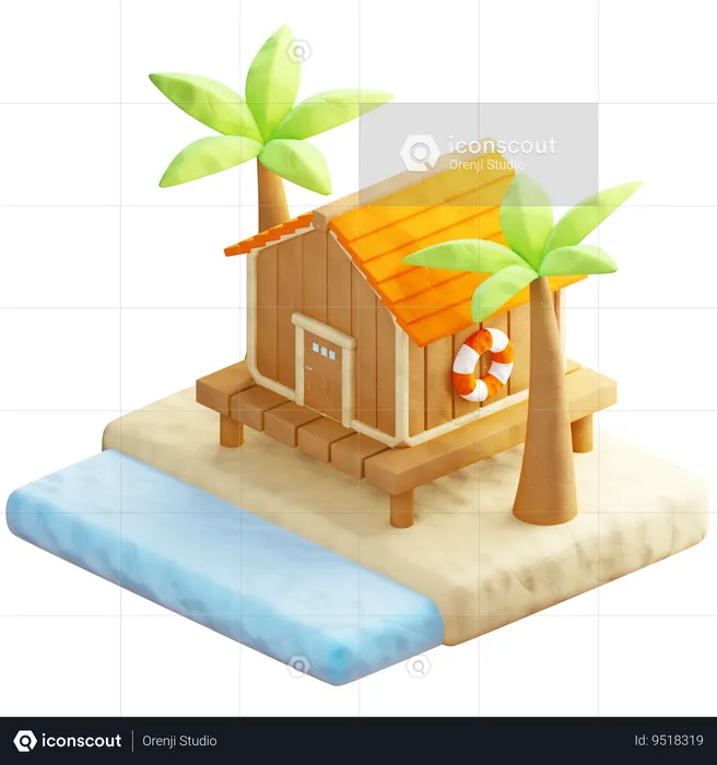 Beach House  3D Icon