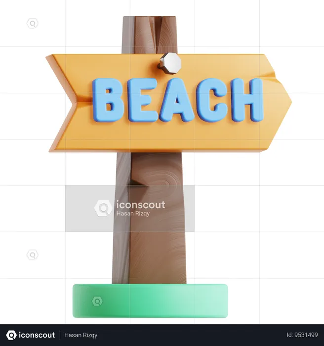 Beach Sign  3D Icon