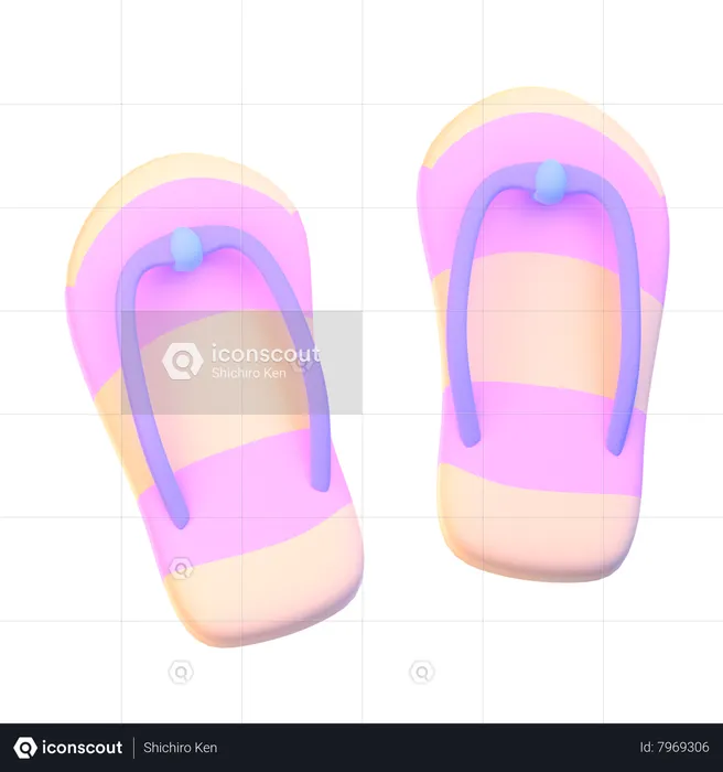 Beach Slipper  3D Icon