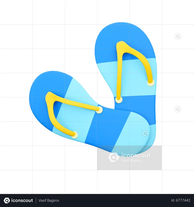 Beach Slippers  3D Icon