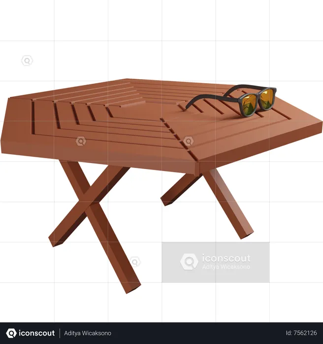 Beach Table  3D Icon