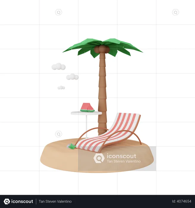 Beach tree  3D Illustration
