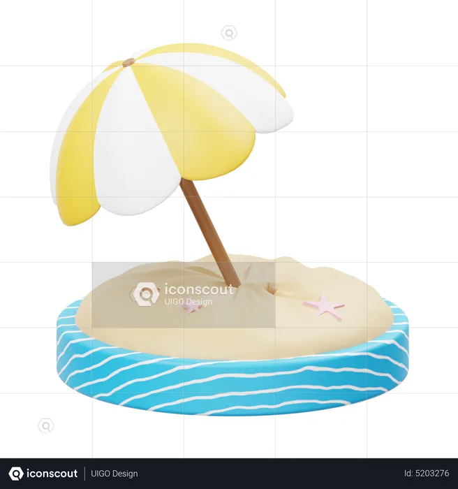 Beach Umbrella  3D Icon