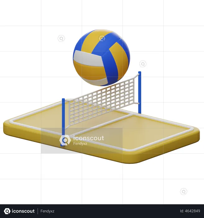 Beach Volley  3D Illustration