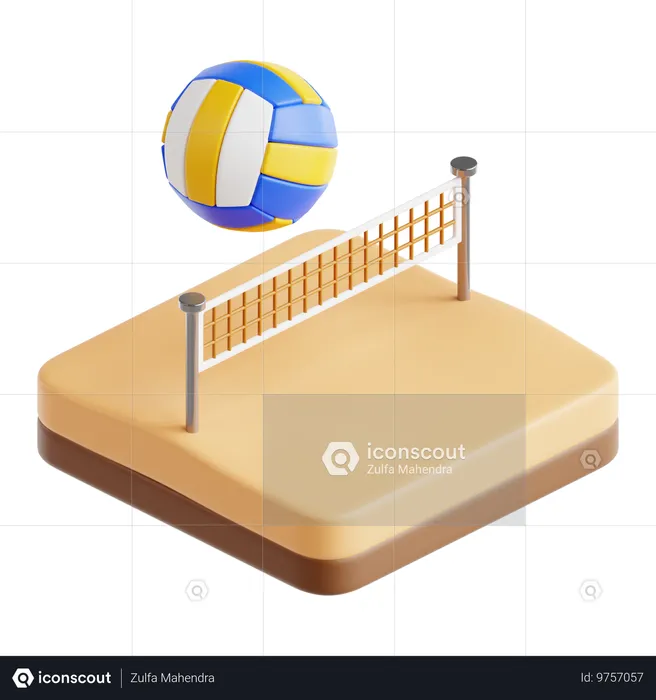 Beach Volleyball  3D Icon