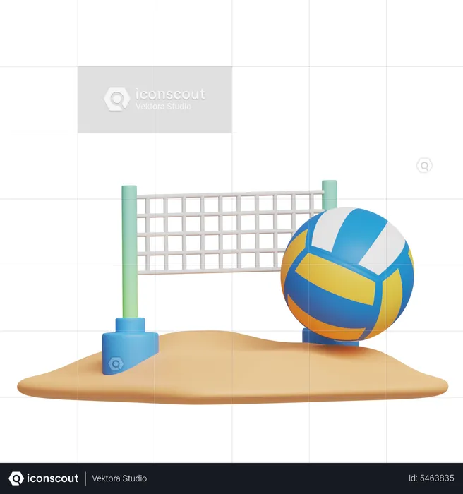 Beach Volleyball  3D Icon
