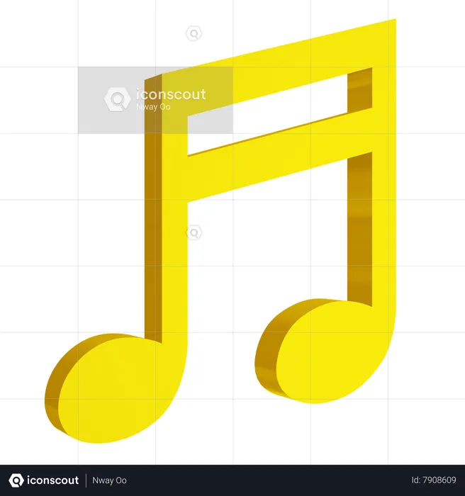 Beam Music Note  3D Icon