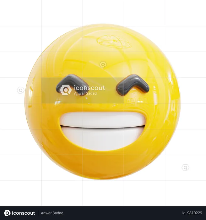 笑顔の輝く顔 Emoji 3D Icon