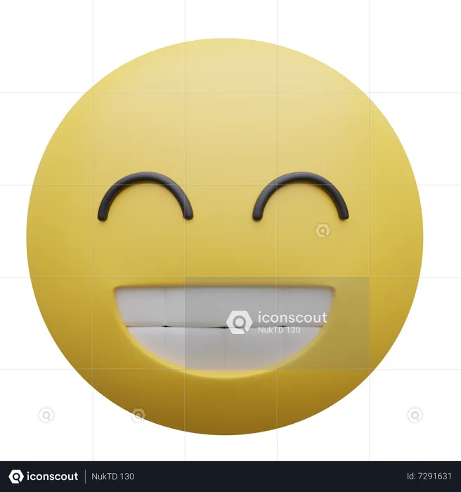 Beaming Face With Smiling Eyes  3D Icon