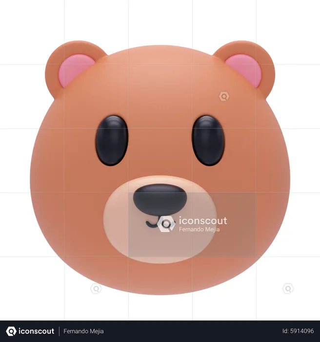Bear Emoji 3D Icon