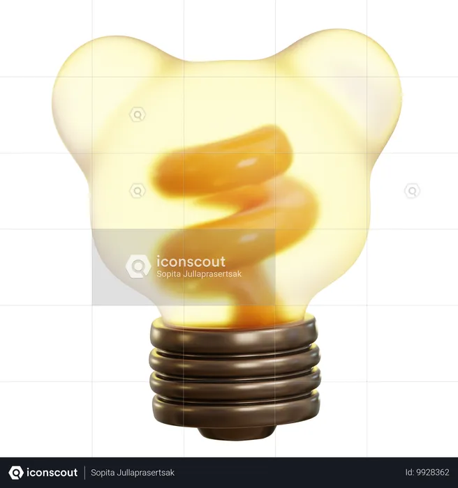 Bear Bulb Emoji 3D Icon