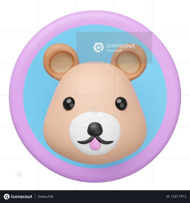 Bear Head  3D Icon