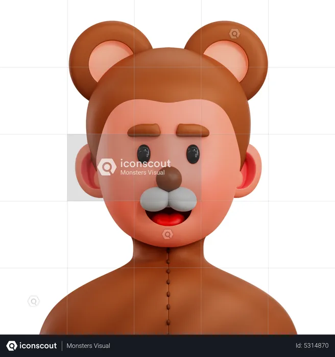 Bear Man  3D Icon