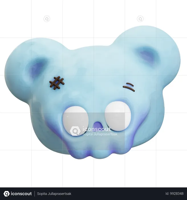 Bear Skull Emoji 3D Icon