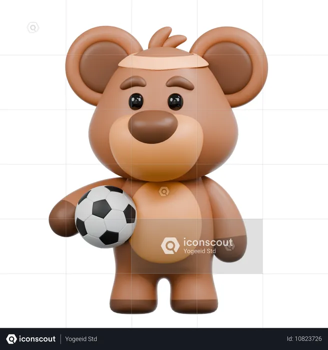 Bear Soccer  3D Illustration