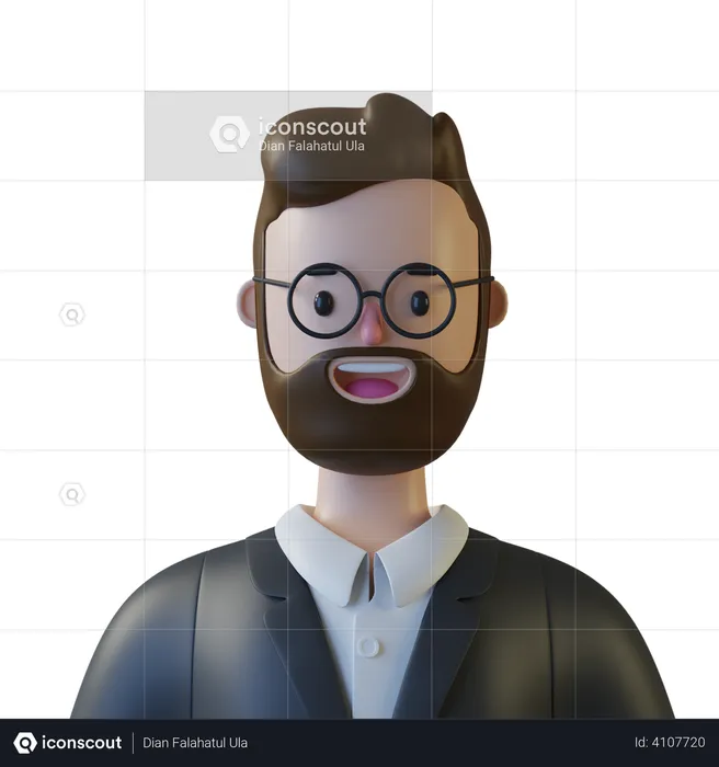 Beard Male  3D Illustration