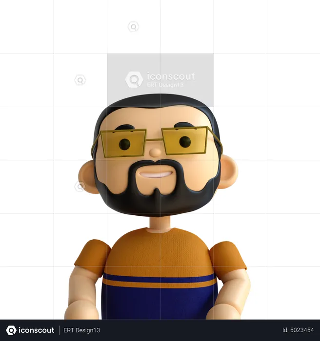 Beard Man  3D Icon