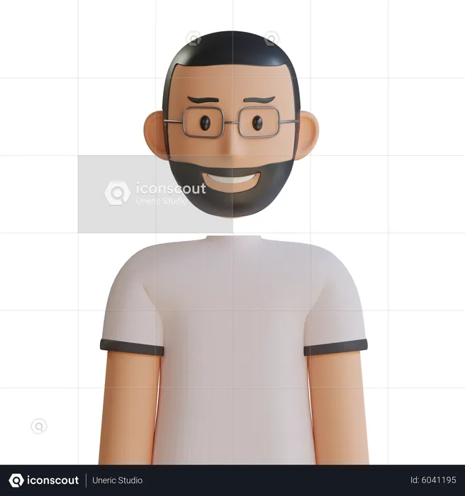 Beard Man  3D Icon