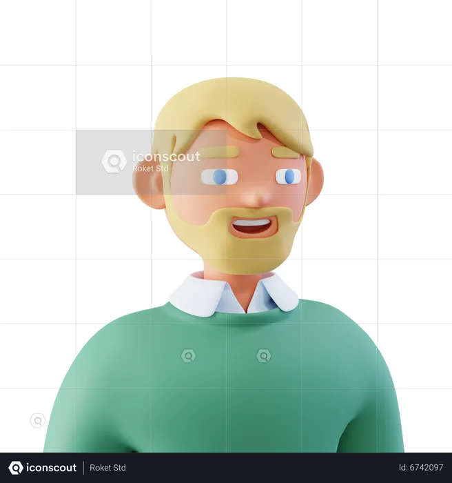 Beard Man  3D Icon