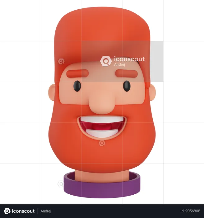 Bearded Man  3D Icon