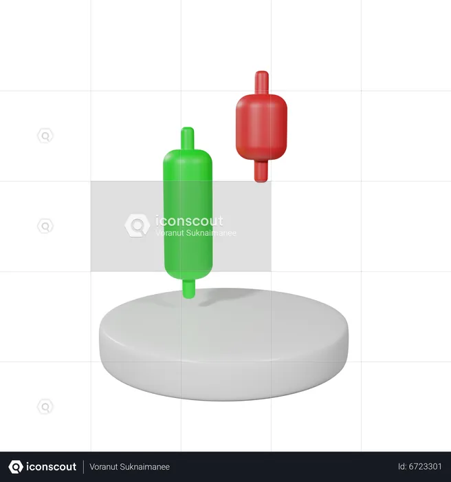 Bearish doji star  3D Icon