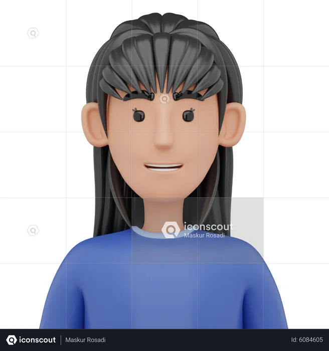 Beautiful Girl Avatar  3D Icon