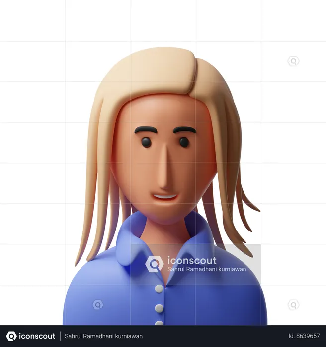 Beautiful Girl avatar  3D Icon