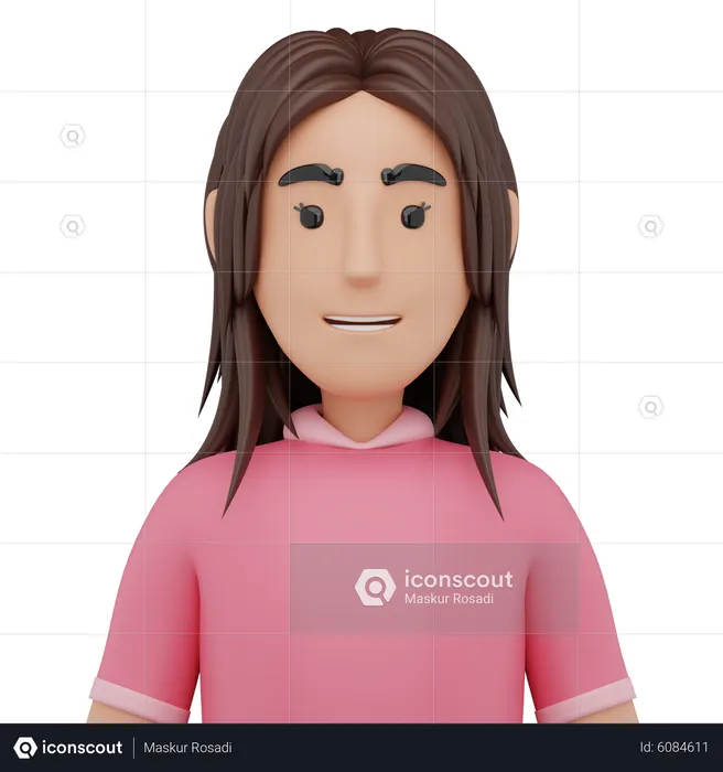 Beautiful Girl Avatar  3D Icon