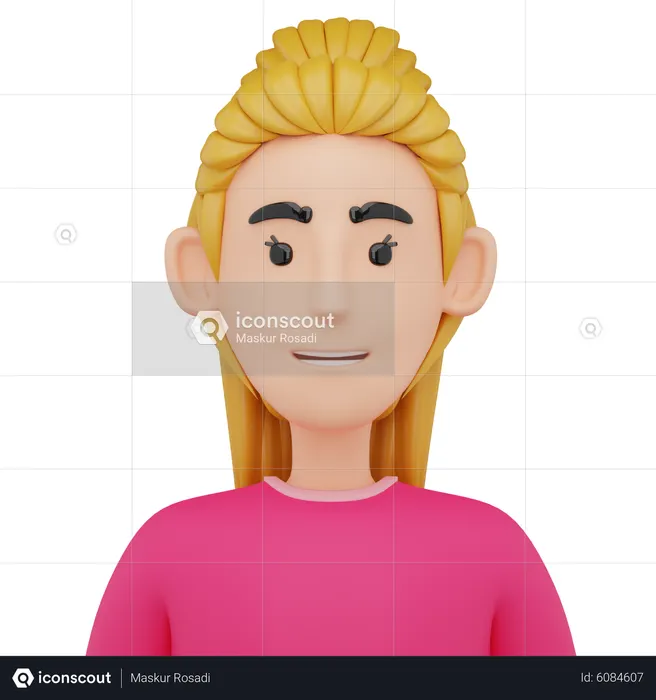 Beautiful Girl Avatar  3D Icon