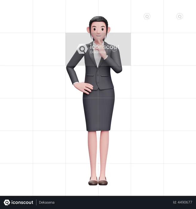Business woman thinking something  3D Illustration