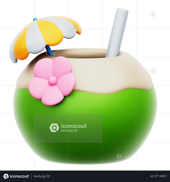 Bebida de coco  3D Icon